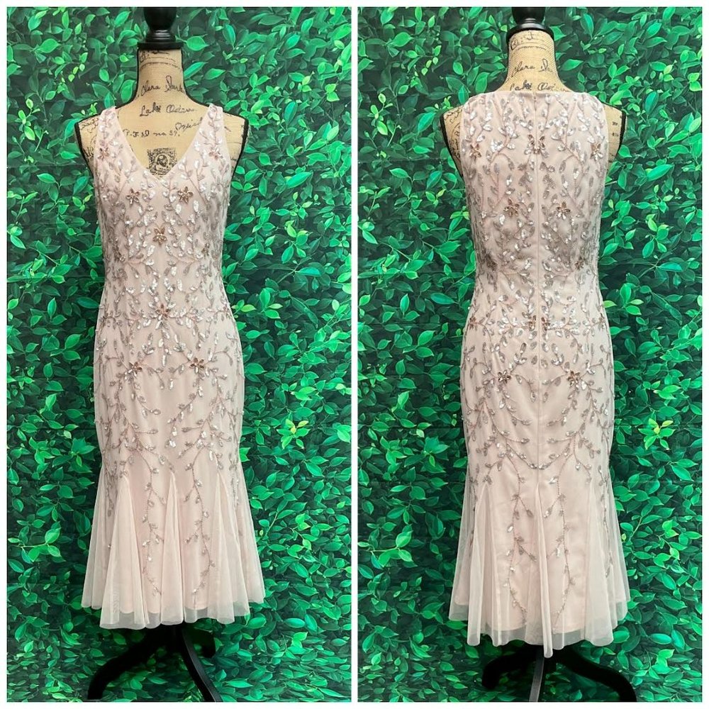 Midi Nude Embellished Cocktail/Formal